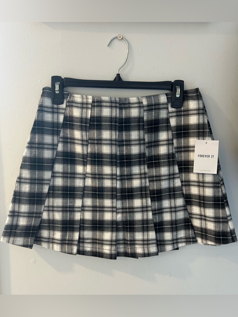 Forever 21 Black and White Plaid Mini Skirt
